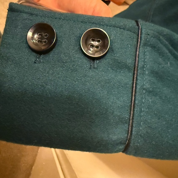 Cozy Luxe Teal Wool Coat | Fit & Flare Belted Mid-Length Jacket - Picture 5 of 11